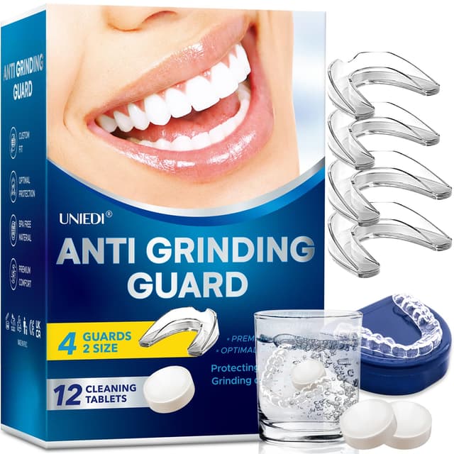 🦷 Knirscherschiene Für Nacht, 2 Größen, Mundschutz, 4 Formbare Mundschutz zum Zähneknirschen 🦷