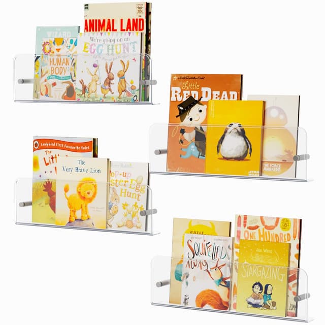 📚👶 Lifewit Bücherregal Kinder 4er Set 39cm Transparente Wandregal