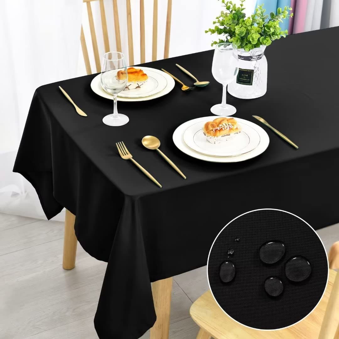 🎃 DWCN Schwarz Tischdecke Fleckschutz Abwaschbar Tischwäsche 🖤
