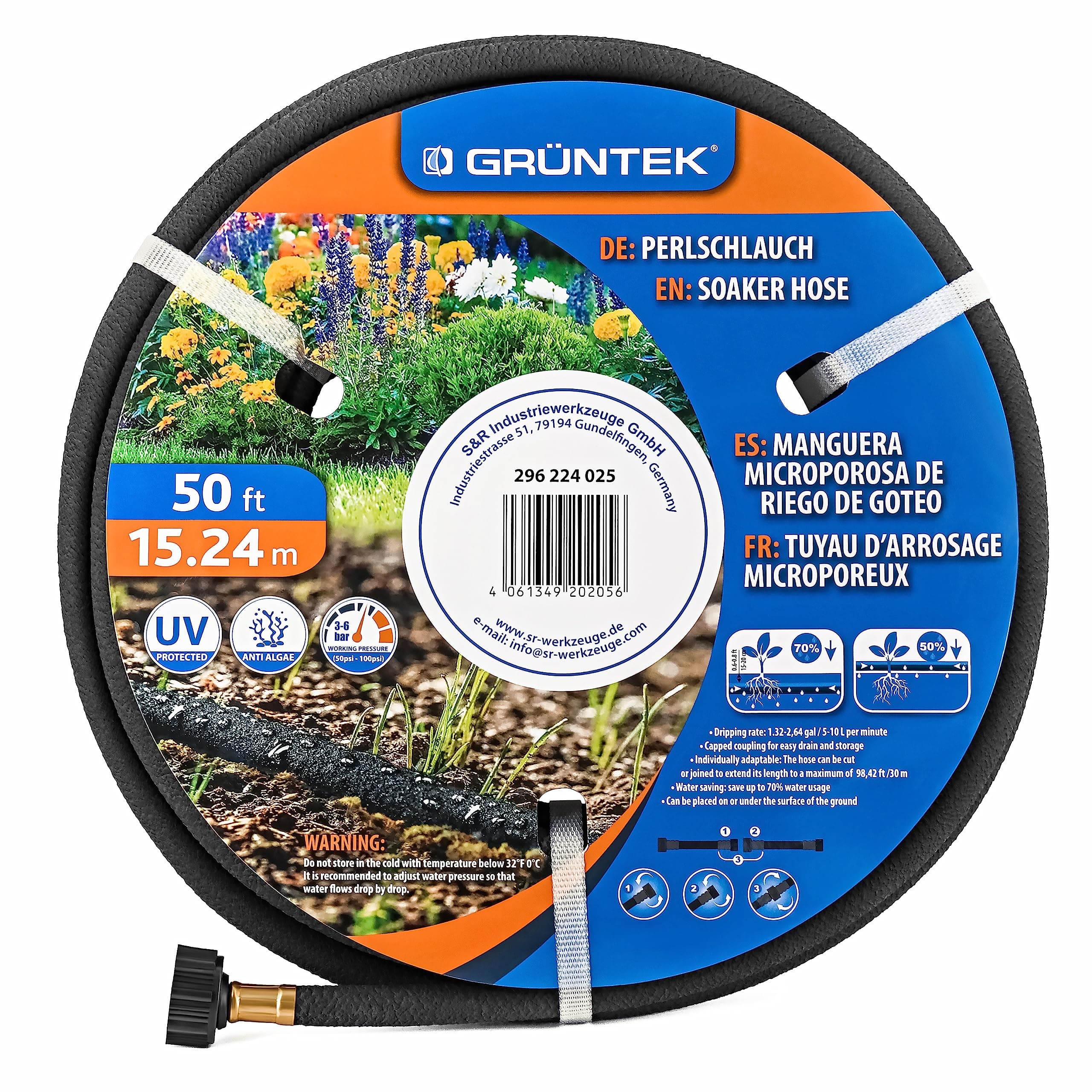 GRÜNTEK Tropfschlauch Set 15,24m 💦 - 70% wassersparender Perl-Regner