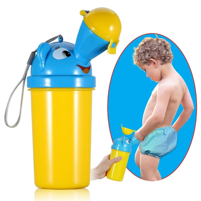 👶🚽 ONEDONE Kinder Töpfche Baby Pee Pissoir (Jungen) - Tragbar, Polypropylen (PP), Blau Gelb