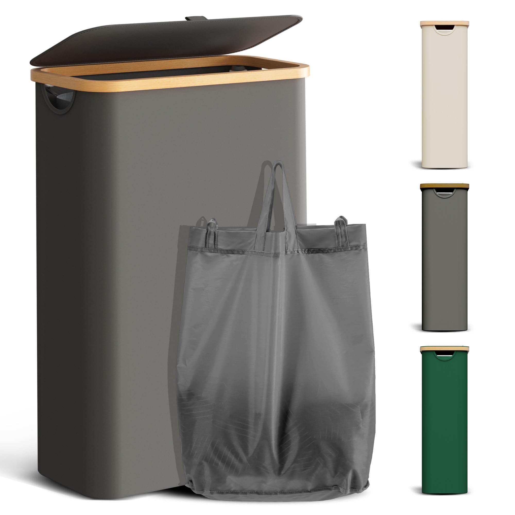 🌟 YOUDENOVA Wäschekorb mit Deckel 48L Wäschesammler 🧺