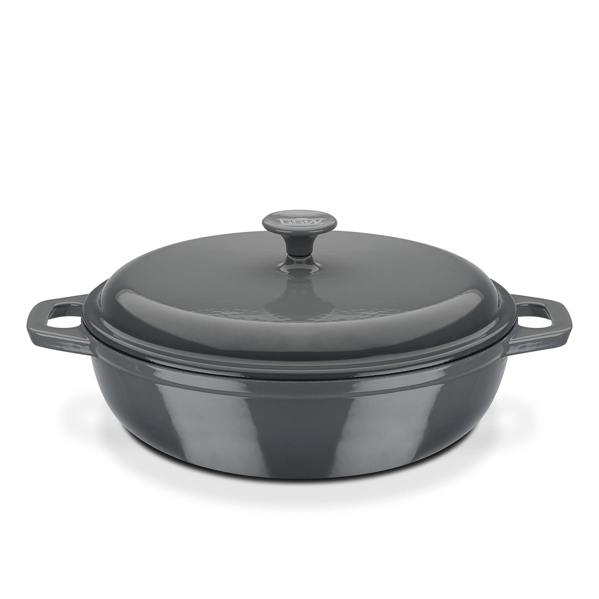 GSW 716321 Grey Shadow Schmortopf mit Deckel, Gusseisen, grau/creme - ⌀30 cm