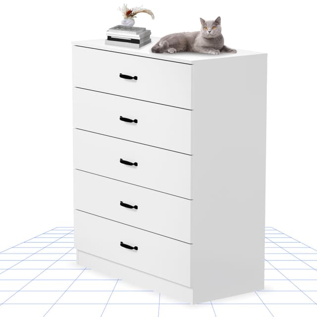 🌟 FLEXISPOT Kommode mit 5 Schubladen 36 x 75 x 90 cm 🌟