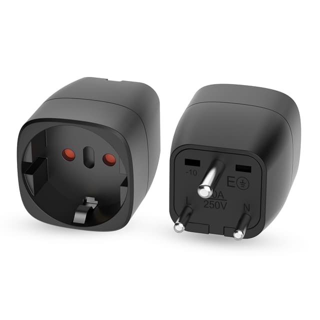 🔌🌍 Oliveria 2 Stück Reiseadapter für Indien - Sonderangebot!