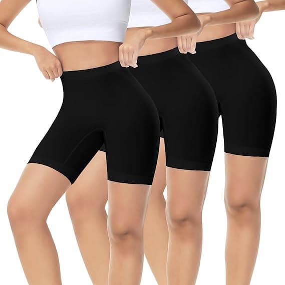 IceReco 3er Pack Radlerhose Damen Kurz Sporthose Unter Kleid Rock Unterhosen mit Bein Anti Scheuern Kurz Leggings