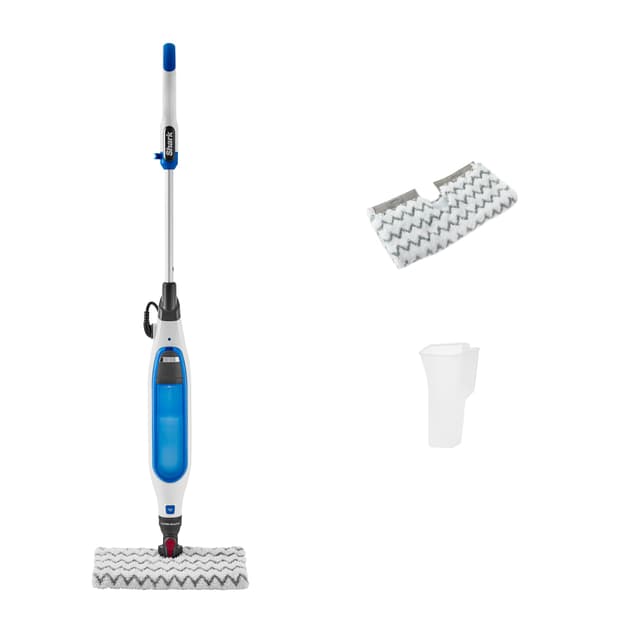 🦈🧹 Shark Klik n' Flip Dampfreiniger für Hartböden mit Steam-Blaster, Weiß & Blau S6001EU