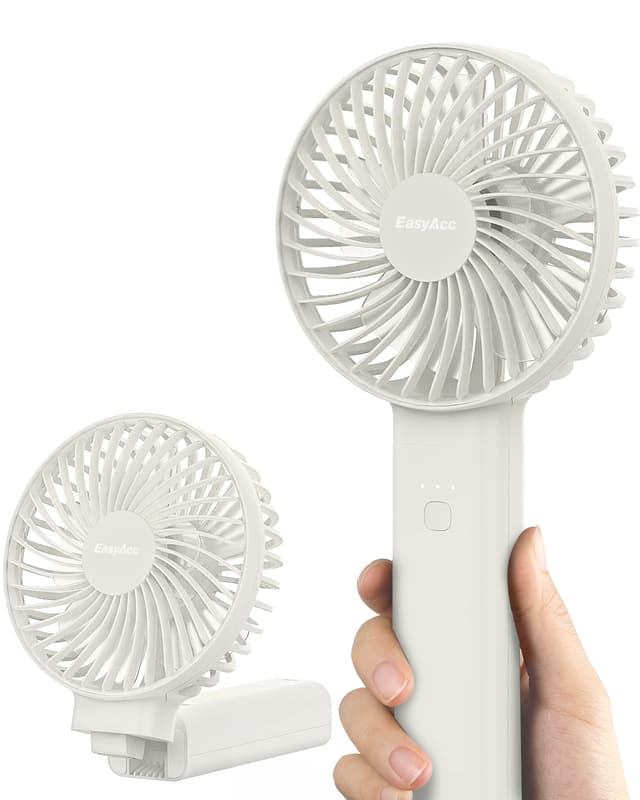 🌀🔋 EasyAcc Handventilator mit Powerbank-Funktion - Mini Tragbarer USB Ventilator für unterwegs