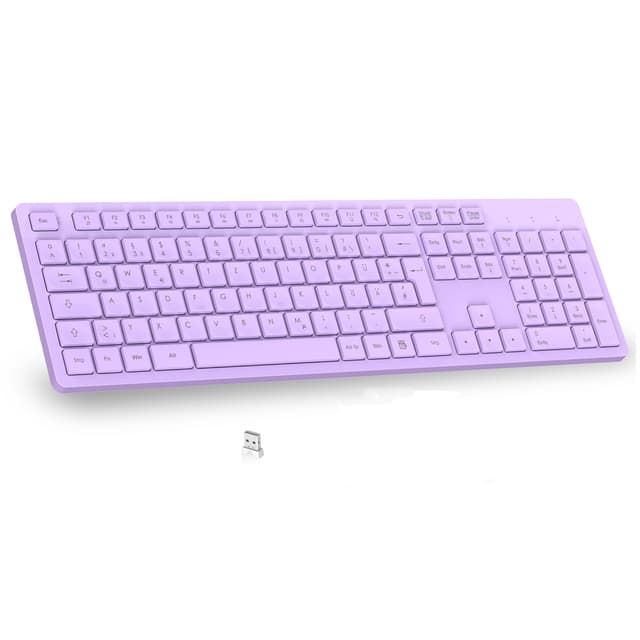 LeadsaiL Kabellose Tastatur QWERTZ Deutsche Layout USB Anschluss 2,4 GHz Funk Tastatur 🌟