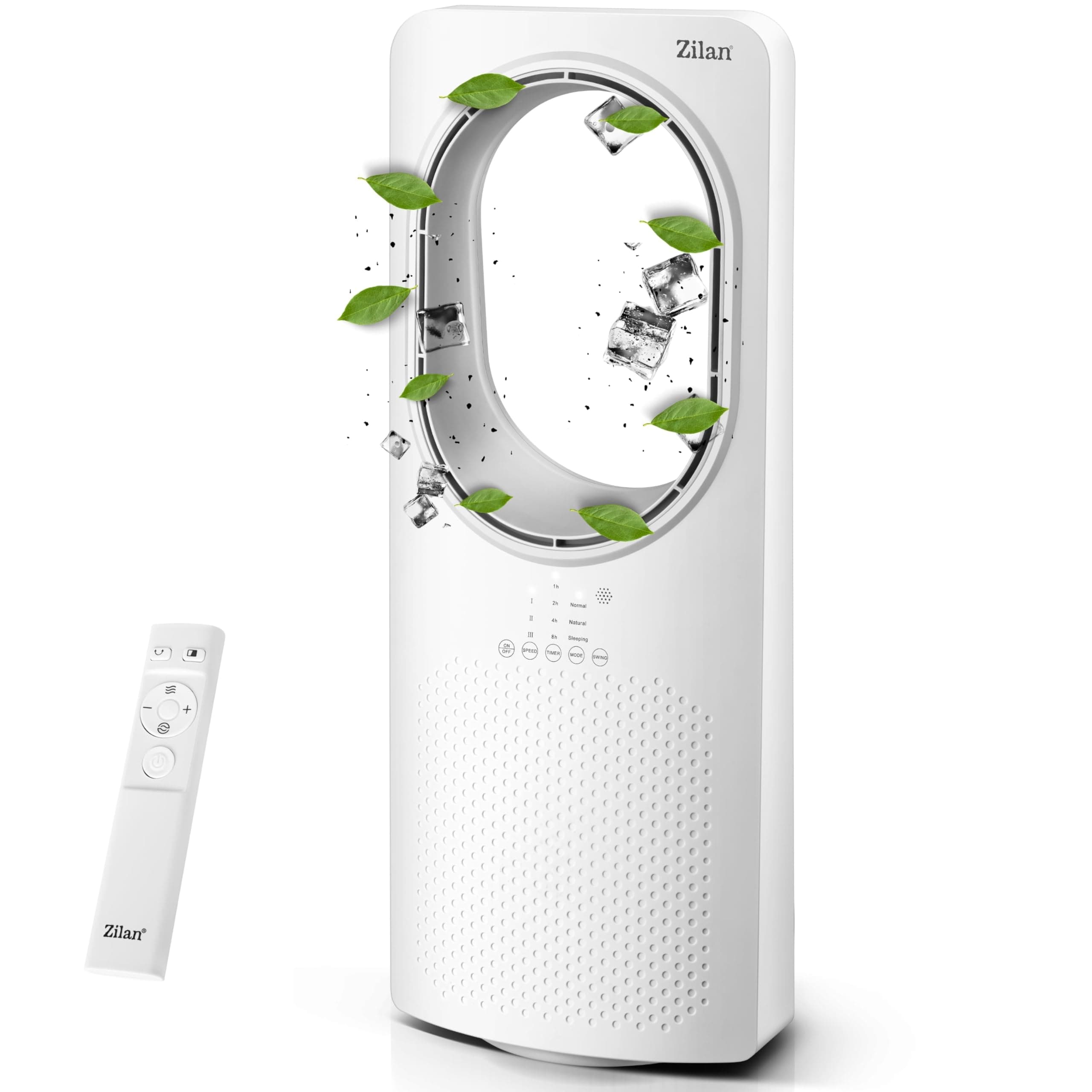 Zilan Turmventilator mit Fernbedienung Aircooler Luftkühler Design Standventilator