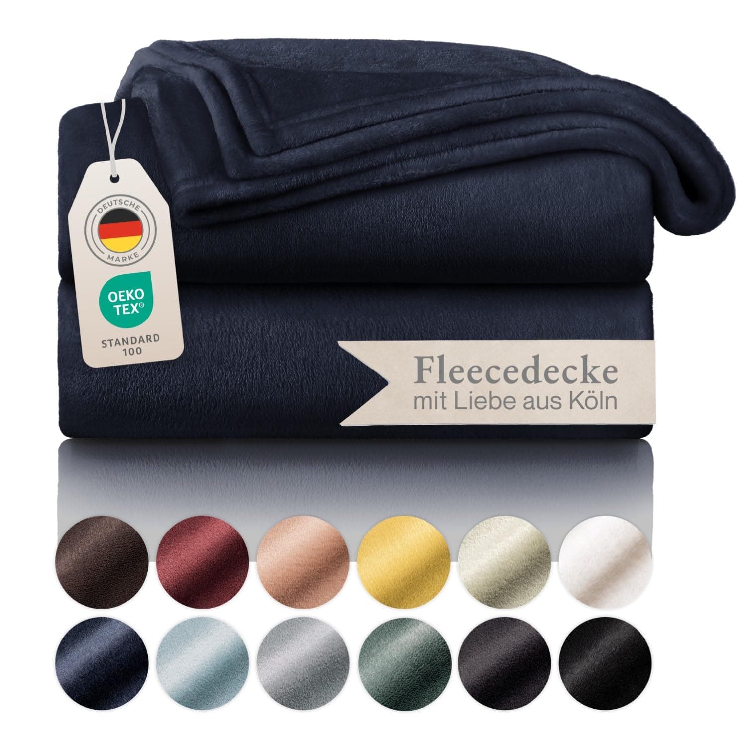 Blumtal Kuscheldecke flauschig - Oeko-TEX zertifizierte Fleecedecke 220x240 cm - Wohndecke 220x240 cm - Decke Couch als Wohn- & Kuscheldecke - Flauschdecke - Kuscheldecke Sofa - Decke Blau 220x240 220 x 240 cm Dark Ocean Blue - Blau 🛋️🌊