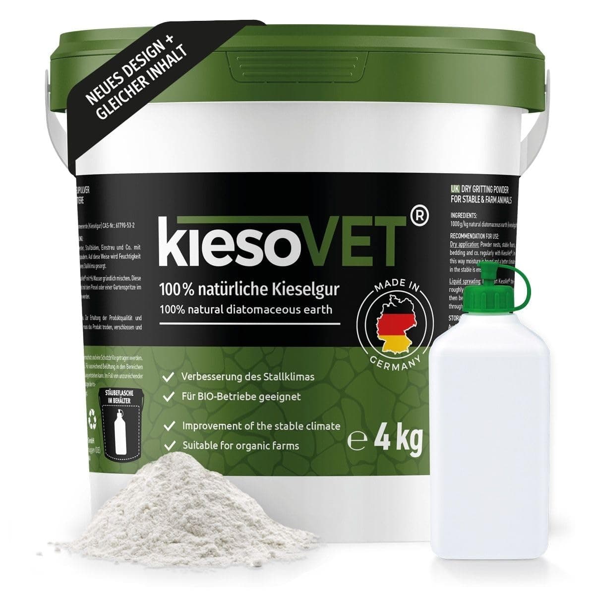 🐔 GreenPet KiesoVet Kieselgur für Hühner 4kg 🌿
