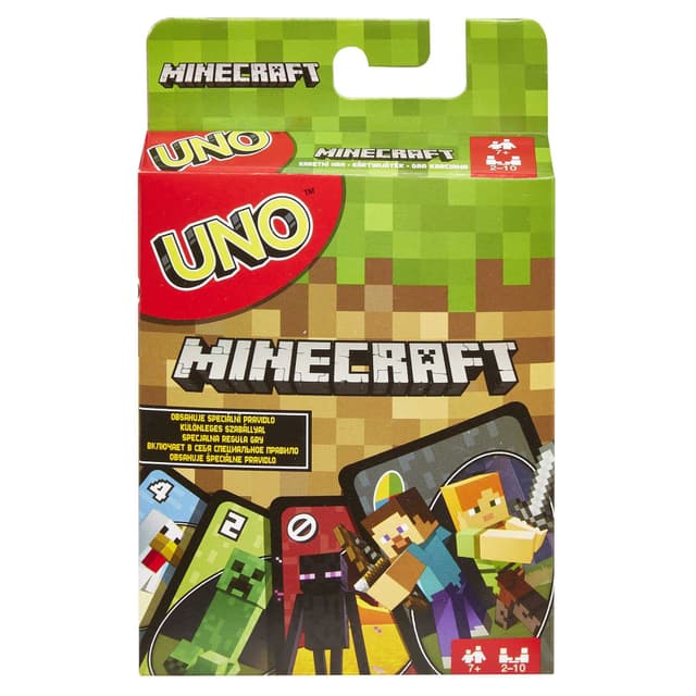 🎮 Mattel Games UNO Minecraft Edition - Kartenspiel mit Charakteren aus Minecraft und einer besonderen Creeper-Karte