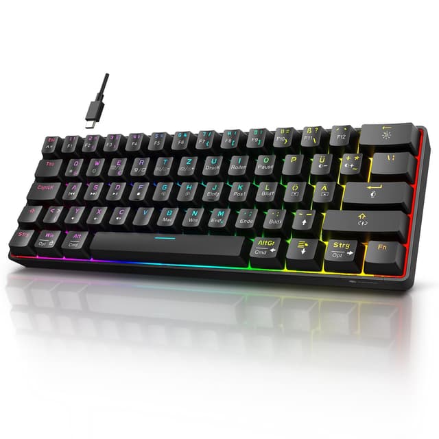 KOORUI Gaming Tastatur, 60% Mechanisch Tastatur 26 RGB Hinterleuchtet 🎮