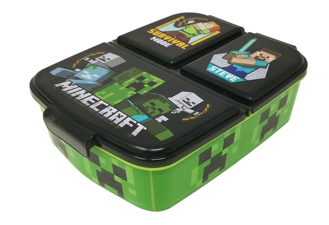 Theonoi Kinder Brotdose Lunchbox Sandwichbox - Lunchbox mit Fächern - Brotbox mit Unterteilung - BPA frei (Minecraft) 🍱