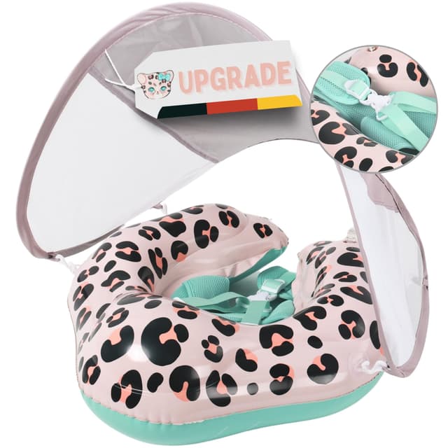 👶🌊 EDWEKIN® Premium Baby Schwimmring Leoni 2025 mit UV-Dach (UPF 50+)