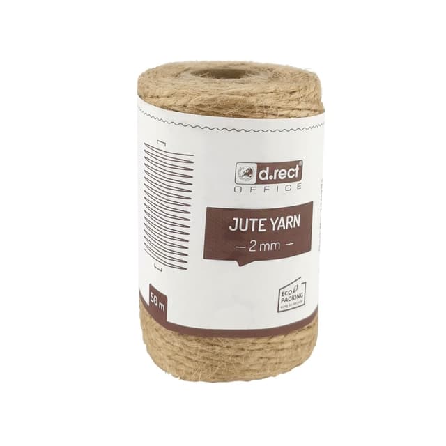 D.RECT 50m Jute-Schnur Natur Braun Jute-Kordel 🎁🎨🌿 | Packschnur Geschenk-Band Bastelschnur Dekokordel | 2mm Dicke