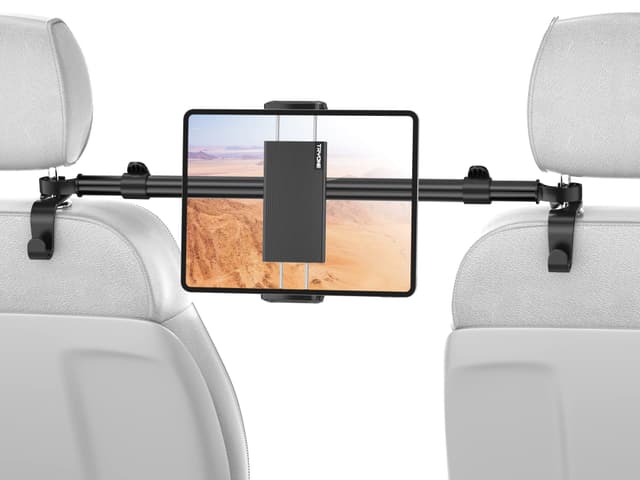 🚗 TRYONE Tablet Halterung Auto Mitte - Universal verstellbare KFZ Tablet Halter für iPad/Samsung Galaxy Tabs/Switch - Schwarz