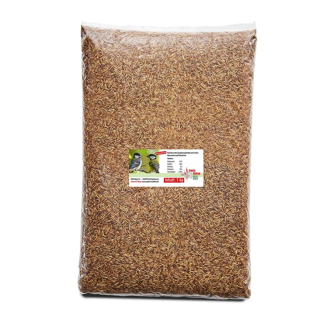 🌟 Super Deal! Paul's Mühle Mehlwürmer getrocknet 5 kg Premiumqualität 5 kg (1er Pack) 🐛