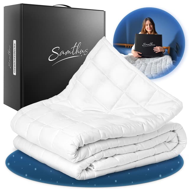 🌙 Samthus Gewichtsdecke 135x200cm 6kg Oeko-Tex Zertifiziert - Entspannungsdecke aus 100% Baumwolle 🌟