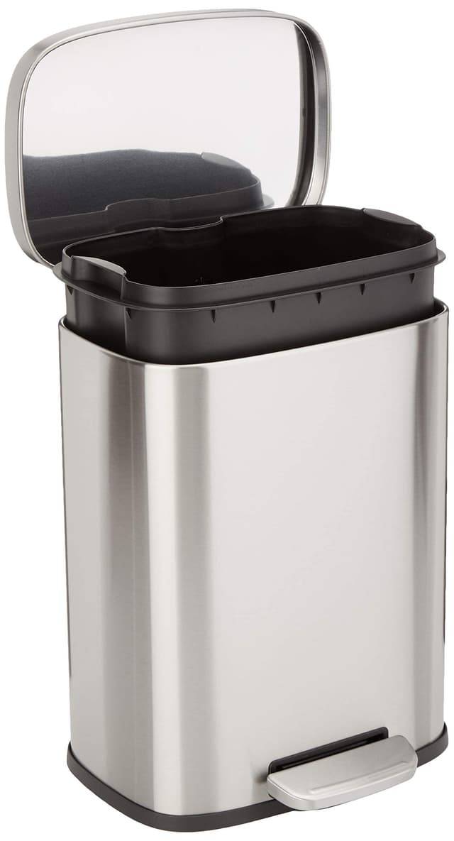🗑️ Amazon Basics Mülleimer Rechteckig mit Fußpedal 12L