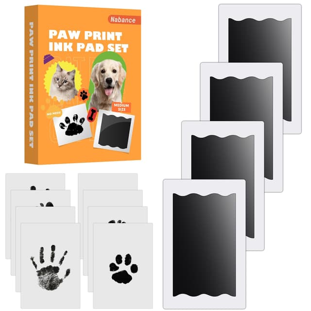🐾 4er Set Fußabdruck Baby & Haustier Pfotenabdruck - Clean Touch - Schwarz