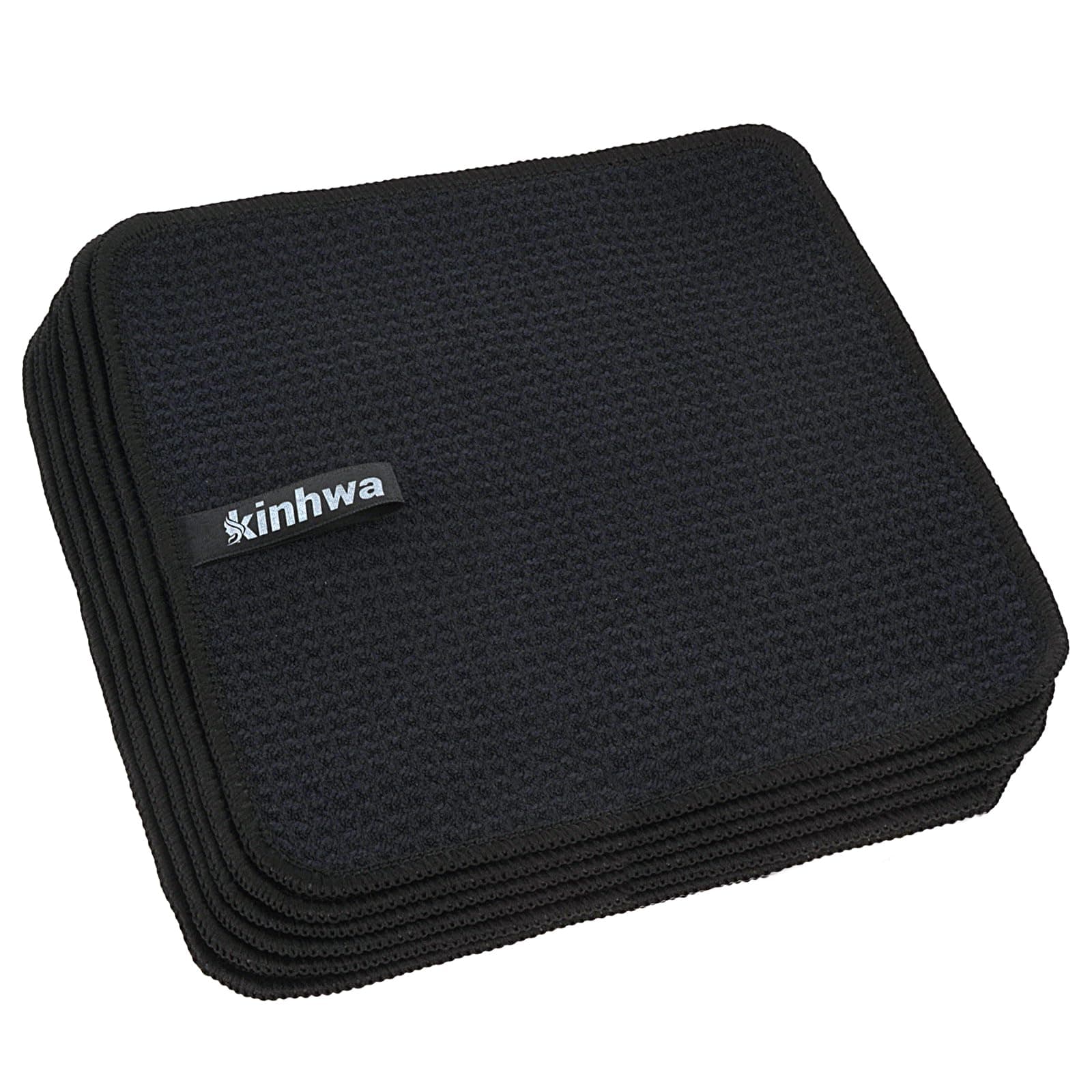 🌟 Super saugfähige Mikrofaser Geschirrtücher - 6 Stück 20x20cm Schwarz 🌟
