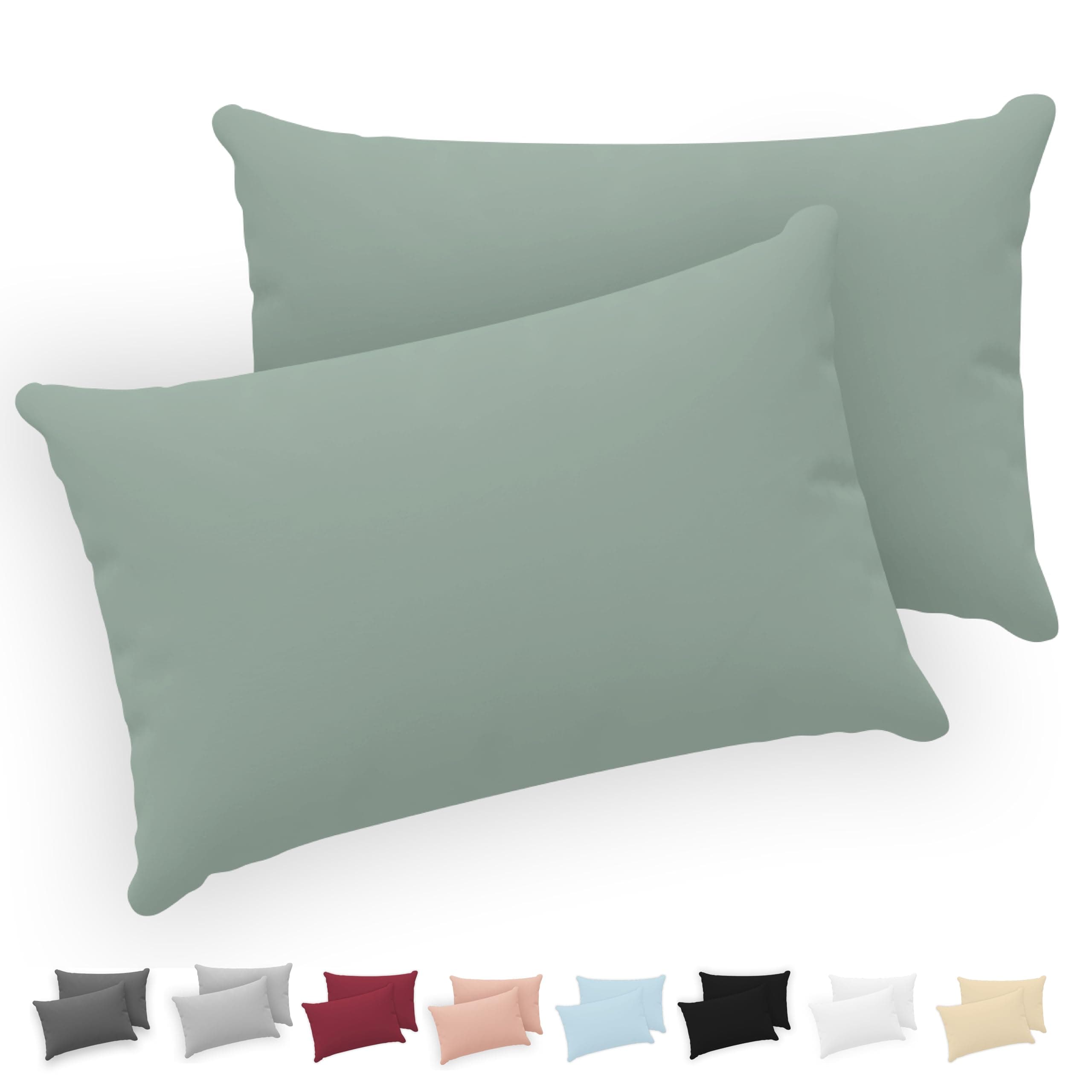 Twinzen® Kissenbezug 30x50 (2er-Set) - 100% Jersey Baumwolle 150 GSM - Grün