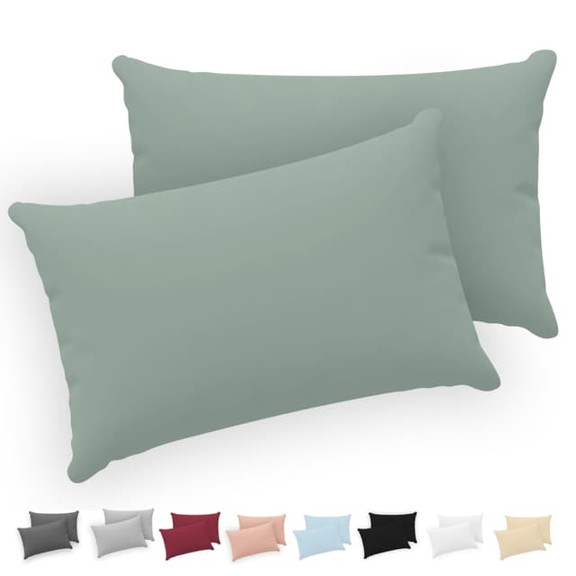 Twinzen® Kissenbezug 30x50 (2er-Set) - 100% Jersey Baumwolle 150 GSM - Grün
