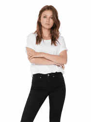 👚🌸 ONLMOSTER Damen Basic T-Shirt - Weiß M - Nur 13.99€ Angebot bei HelloDeals