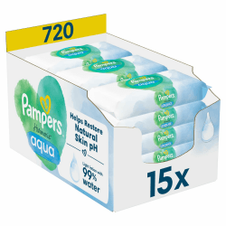 🌿 Pampers Harmonie Aqua Feuchttücher 720 Stück - Sanft und Hautfreundlich 🌿 Angebot bei HelloDeals