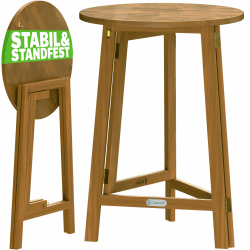 Casaria® Stehtisch Holz Klappbar 110cm Hoch Ø80 cm Rund Akazie Rustikal 🌳🍻🎉 Angebot bei HelloDeals