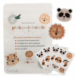 🌿🦟 Pieksmichnicht Pflanzliche Anti-Mücken-Aufkleber für Babys und Kinder mit Tiermotiven 🦒🐅 Angebot bei HelloDeals