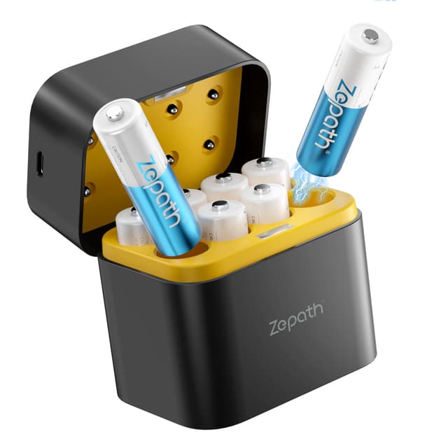 Wiederaufladbare Lithium Akkus AA 8-Pack mit Ladegerät 🌞🔋