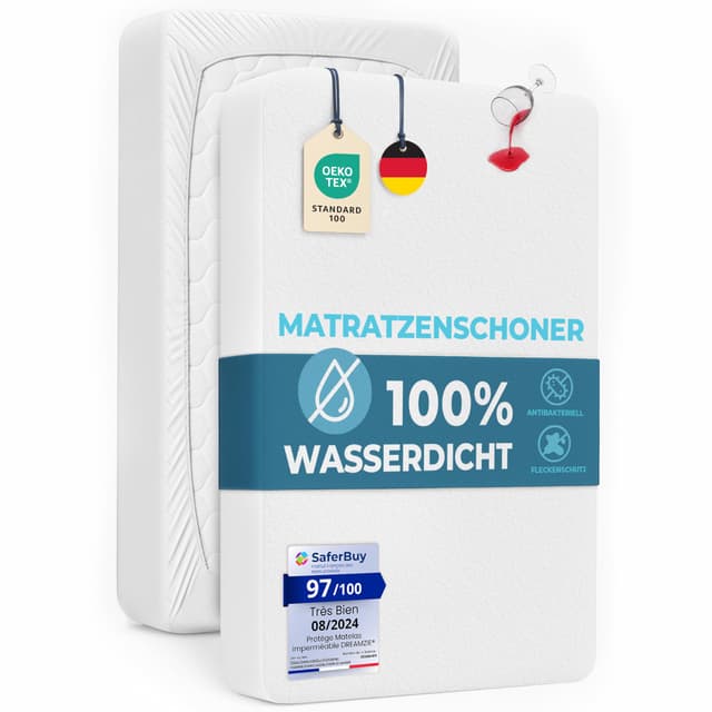 Dreamzie Matratzenschoner 140x200cm Wasserdicht Oeko-TEX - 🌟 Atmungsaktive Anti-Allergie und Anti Milben 🌿 - Nässeschutz 140x200