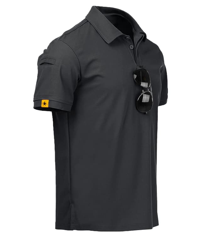 JACKETOWN Poloshirts Herren Kurzarm 😎 Atmungsaktives Schnelltrocknend Polo-Shirt Männer Tennis Sommer Knopfleiste T-Shirts Männer Casual Sport Shirt Basic Regular Fit Golf Polohemd XL 012-dunkelgrau