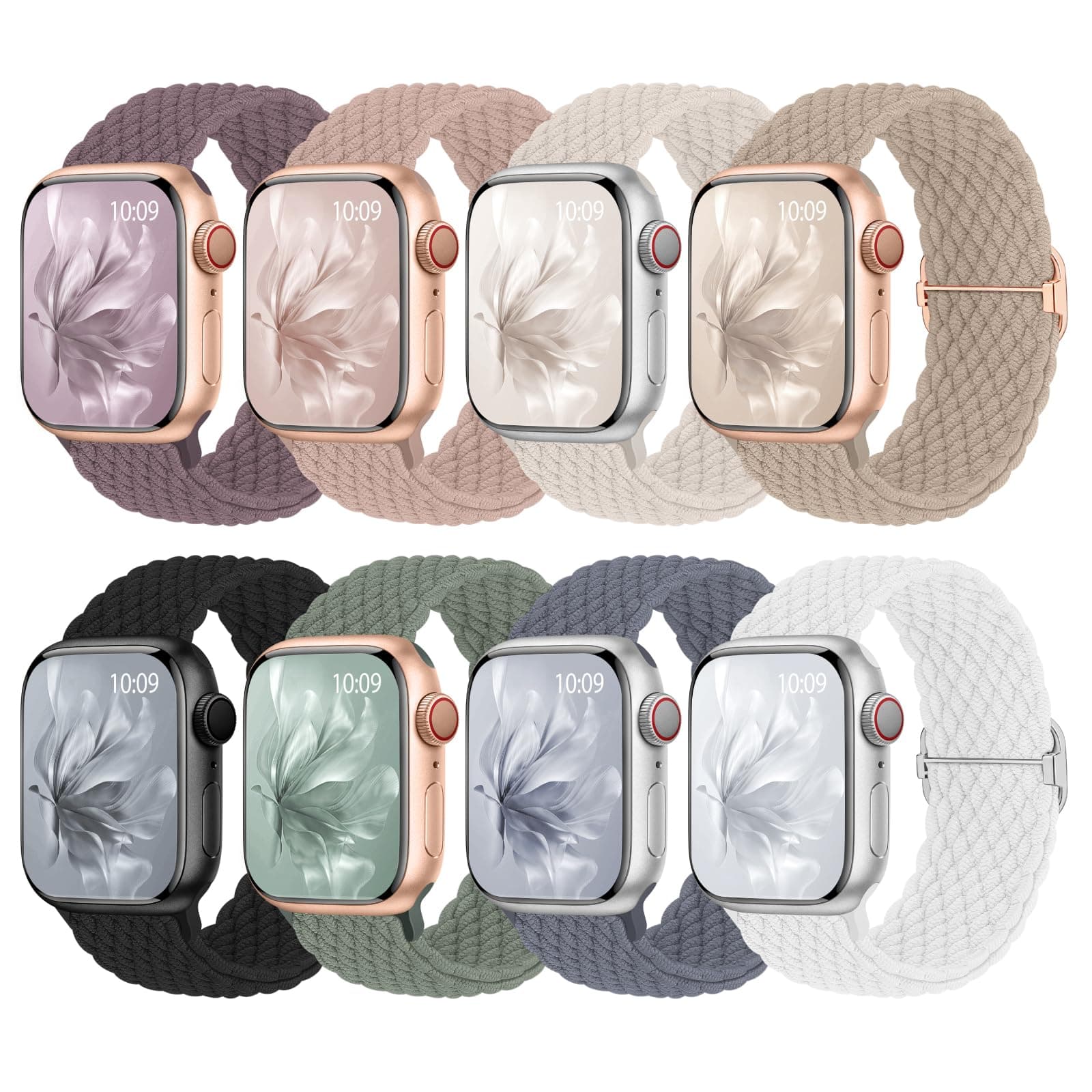 🌟 8 Stück Geflochtenes Armband Kompatibel mit Apple Watch - Farbenvielfalt! 🌈