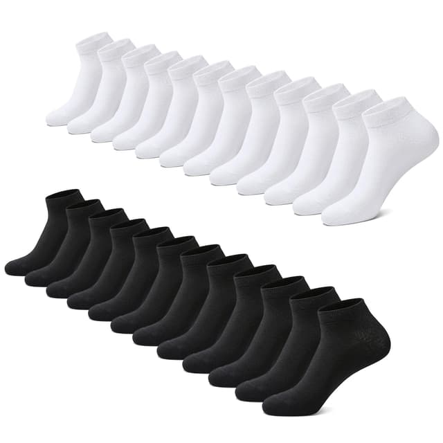🧦 FALARY Sneaker Socken Herren & Damen 12 Paar - Bio Baumwolle - Sportsocken