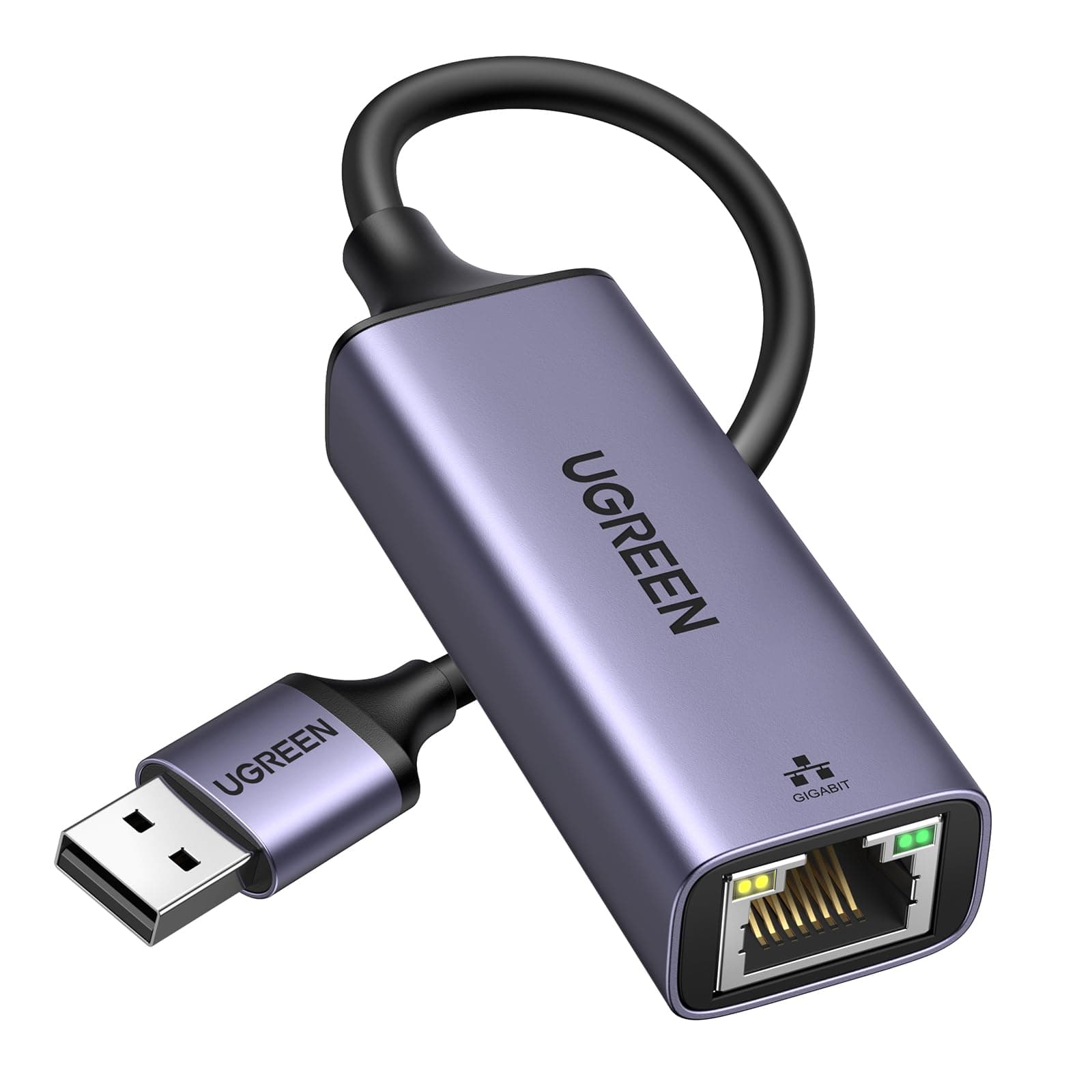 UGREEN LAN Adapter 3.0 1000 Mbps Ethernet Adapter USB auf RJ45 Gigabit Netzwerkadapter auf USB Aluminium kompatibel mit Switch,Mi Box,Laptop unter Win 11/10/ 8.1/8, Mac OS, Linux（Grau） Grau 🚀🎮