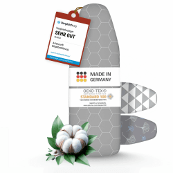 arteneur® - Made in Germany Bügelbrettbezug 120x40  Hitzereflektierend  Gummizug 5 Größen  Dampfbügelstation und Dampfbügeleisen  Bügeltischbezug M Hexagonal M Angebot bei HelloDeals