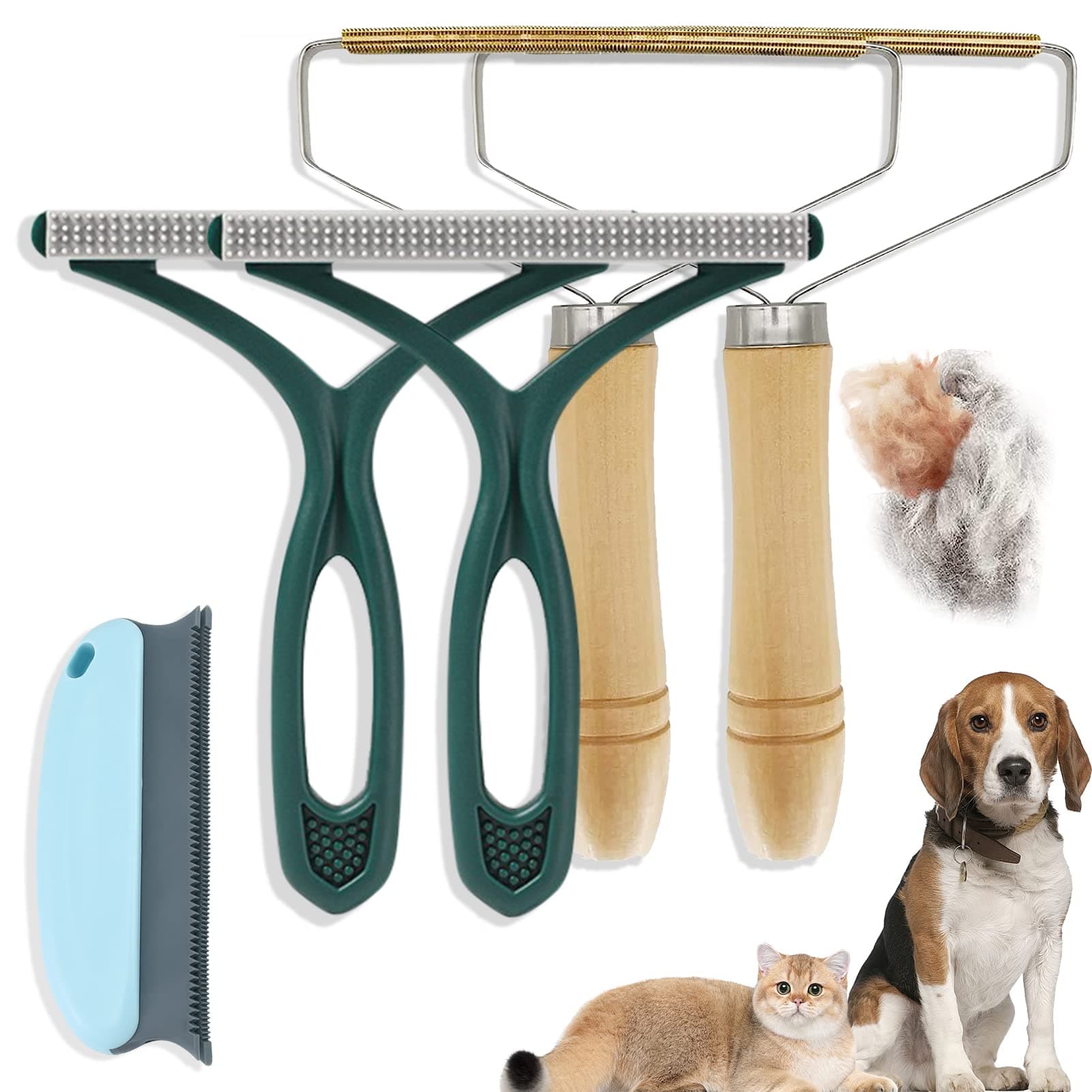 Effie Lancelot Fusselrasierer Tierhaarentferner, 5 Stück 🐱🧹👗🧶 Grün 5 Pcs