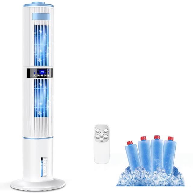 Klimaanlage Mobile Klimagerät Turmventilator Luftkühler mit Wasserkühlung - 24h Timer, 4 Modi, Fernbedienung