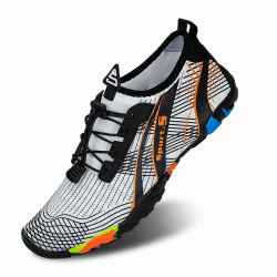 🌊 IceUnicorn Strandschuhe Badeschuhe Damen Herren Schwimmschuhe 🌞 Sommer Schnell Trocknend Surfschuhe 44 EU Weiße Orange Angebot bei HelloDeals