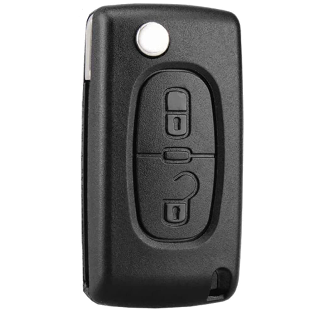 🔑 OGGIPRO 2 Tasten Schlüsselgehäuse kompatibel mit CE0536 Klappschlüssel für Peugeot 207 307 308 407 408 3008 5008 Citroen C2 C3 C4 C5 C6 C8 (2 Tasten, CE0536) 2 Boutons CE0536