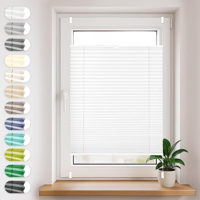 🌞 Sonello Plissee Klemmfix ohne Bohren 80cm x 120cm Weiß Faltrollo Plisseerollo Jalousie 🏡