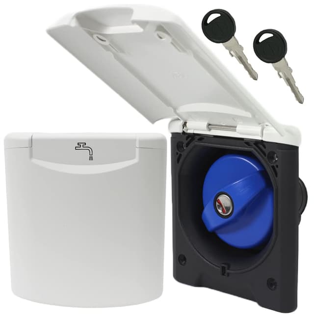 🚰 Einfüllstutzen + Tankdeckel Wasser Frischwassertank Wohnwagen Wohnmobil Boot Magnetdeckel 40mm weiß 🛥️