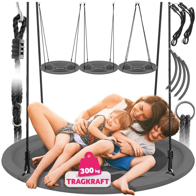 🌳🪁🌞 Tectake® Nestschaukel bis 300 kg belastbar | Outdoor & Indoor Schaukelspaß 🪁🌳