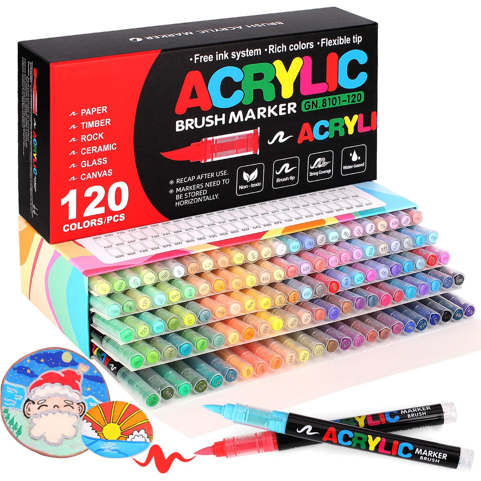 Laconile 120 Farben Acrylstifte für Steine Wasserfest 🎨