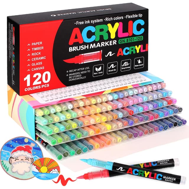 Laconile 120 Farben Acrylstifte für Steine Wasserfest 🎨