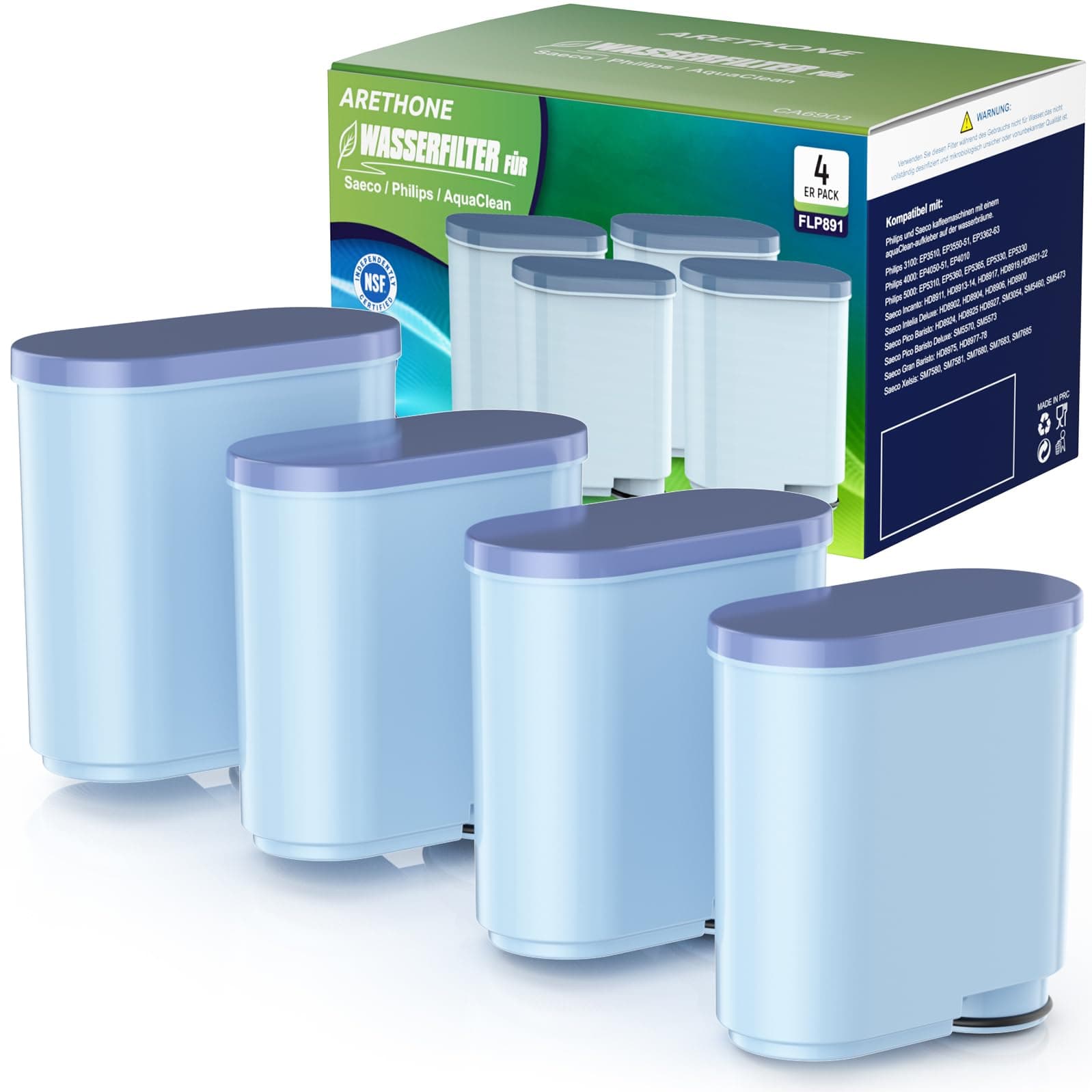 🌊🌿💧 ARETHONE Wasserfilter für Philips & Saeco Kaffeevollautomaten (4 Stück) - Reduziert Verunreinigungen!